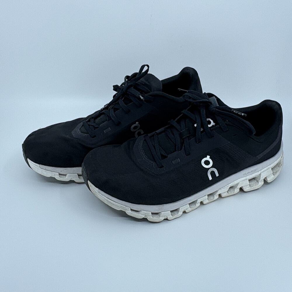 On Cloud Men Running Shoes Black White Swiss Engineering Sneakers US 11 Used - Picture 3 of 16